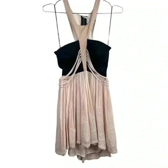 Bless'ed Are The Meek Black And Cream Status‎ Quo Cutout Mini Dress - Picture 1 of 9